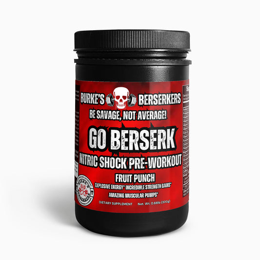 Burke's Berserkers GO BERSERK Nitric Shock Pre-Workout Powder (Fruit Punch)