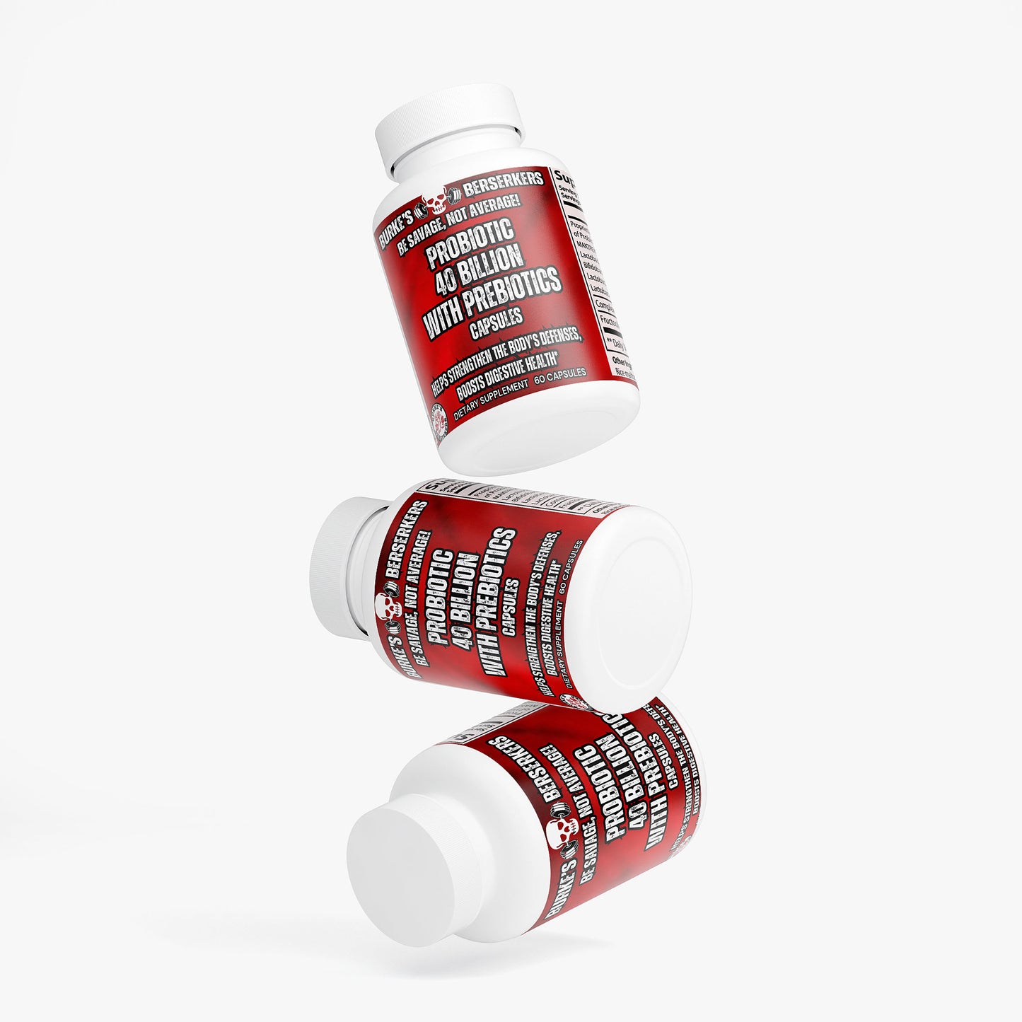 Burke's Berserkers Probiotic 40 Billion with Prebiotics
