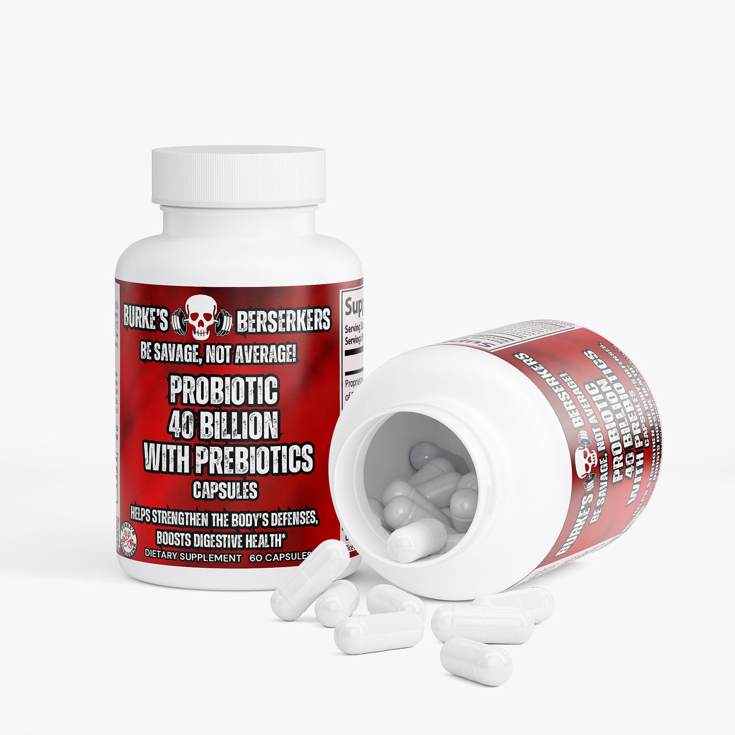 Burke's Berserkers Probiotic 40 Billion with Prebiotics