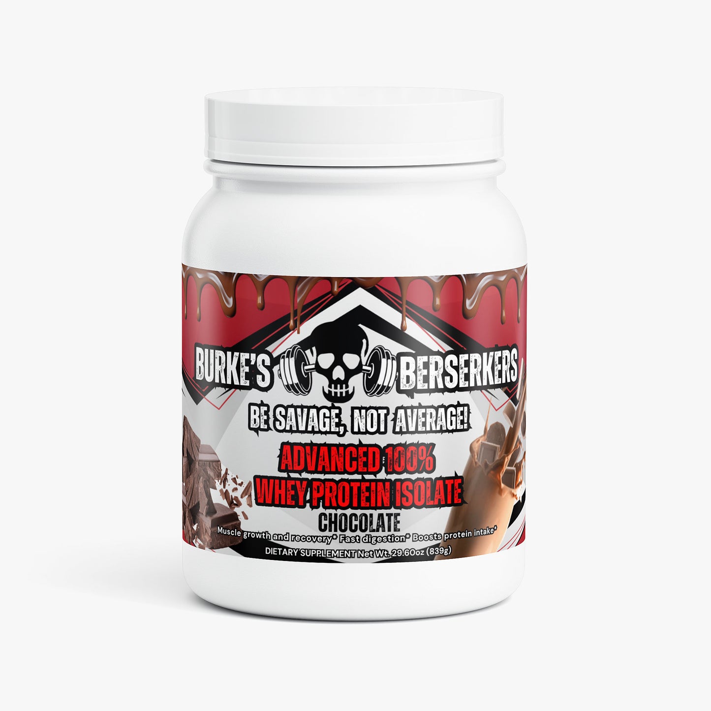 Burke's Berserkers Advanced 100% Whey Protein Isolate  (Chocolate)