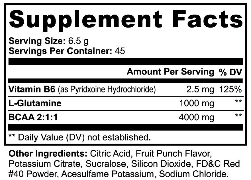 Burke's Berserkers BCAA Shock Powder (Fruit Punch)